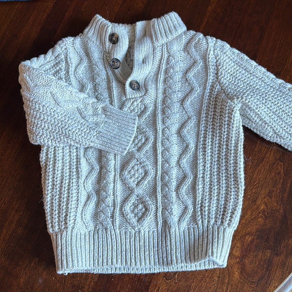Baby Gap Boys Sweater, Sherpa lined on top, very warm, EUC